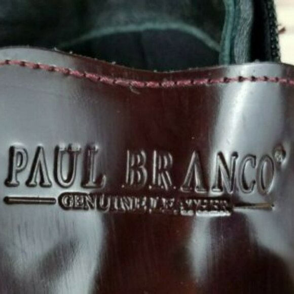 Men\'s Boots 9 M 100% Genuine Leather Burgundy Biker Paul Branco Side Zip Lace-up main image 10
